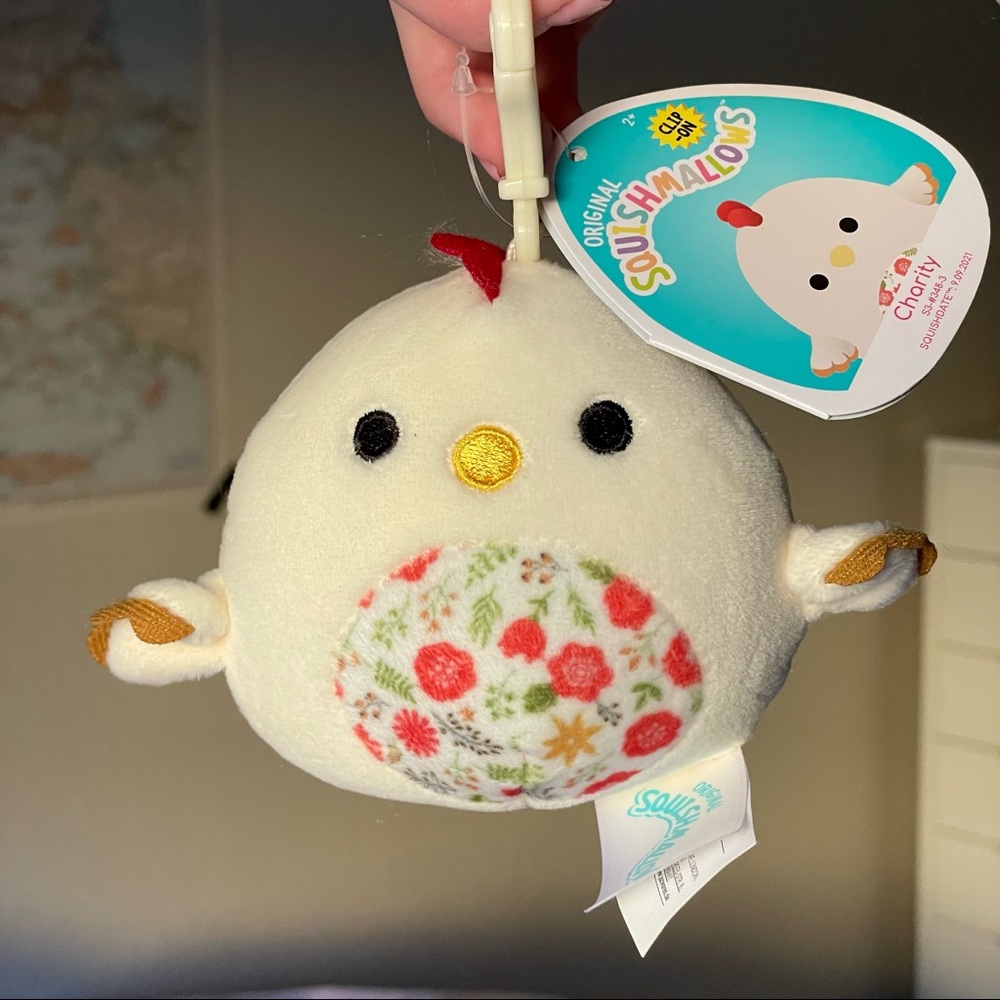 Squishmallow charity the Chicken 3.5" Easter Clip